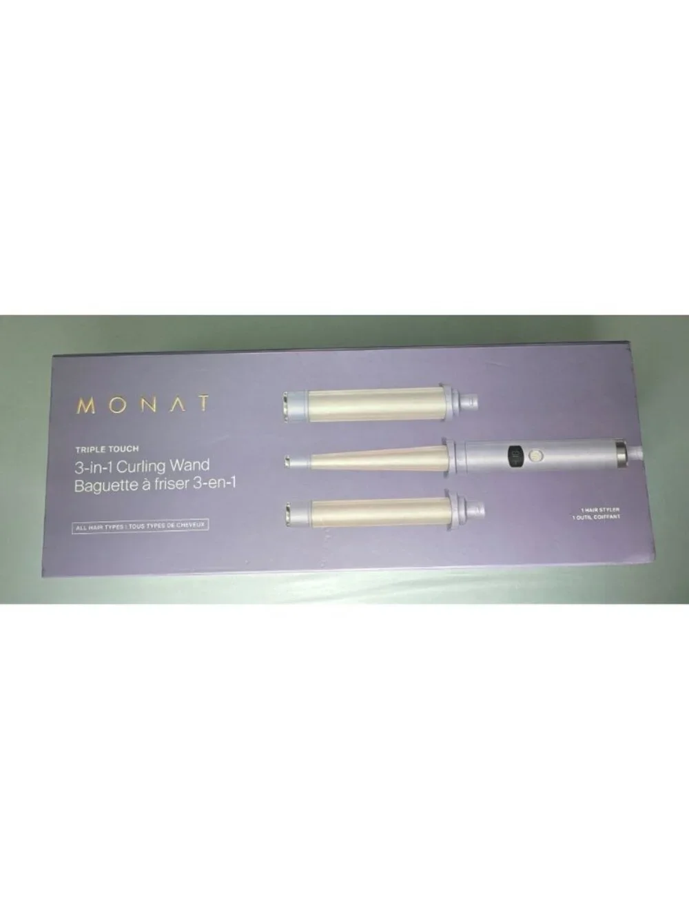 Monat Triple Touch 3-In-1 Curling Wand With Interchangeable Titanium Barrels